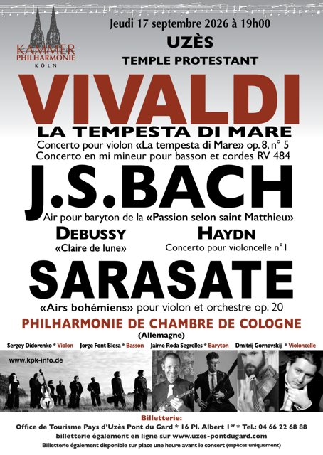 Concert de musique classique - Philharmonie de chambre de Cologne_Uzès Concert de musique classique - Philharmonie de chambre de Cologne_Uzès